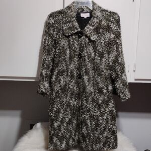 SALE! 3 Sisters Monochrome Knit Vintage Jacket W Pockets Sz.L (BX11)